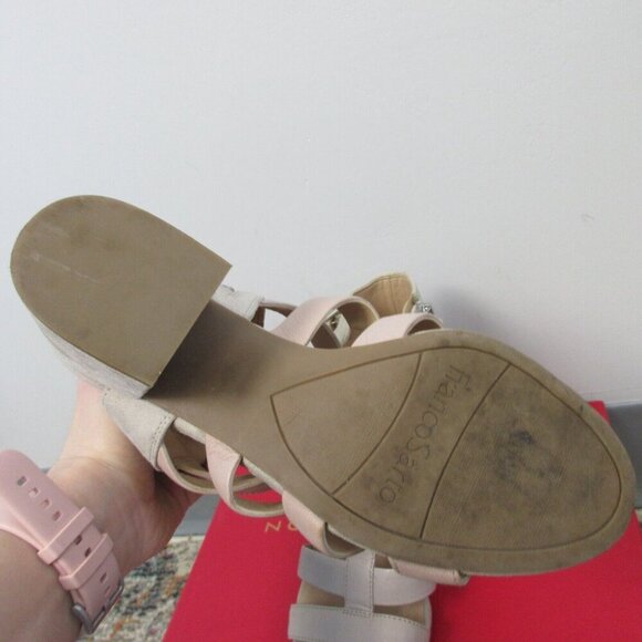 Franco Sarto L-Mesa Women Leather Strappy Open Toe Sandals Size 7 Taupe Heel 558 - Picture 7 of 10
